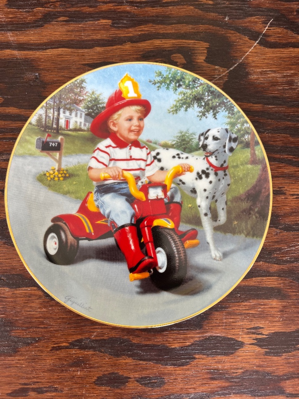 Danbury Mint "Thursday's Child" Collector Plate • Elaine Gignilliat • COA • Boy